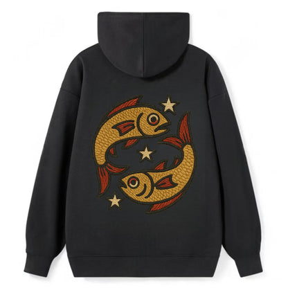 Pisces Fish  - Classic Pullover Hoodie - Black