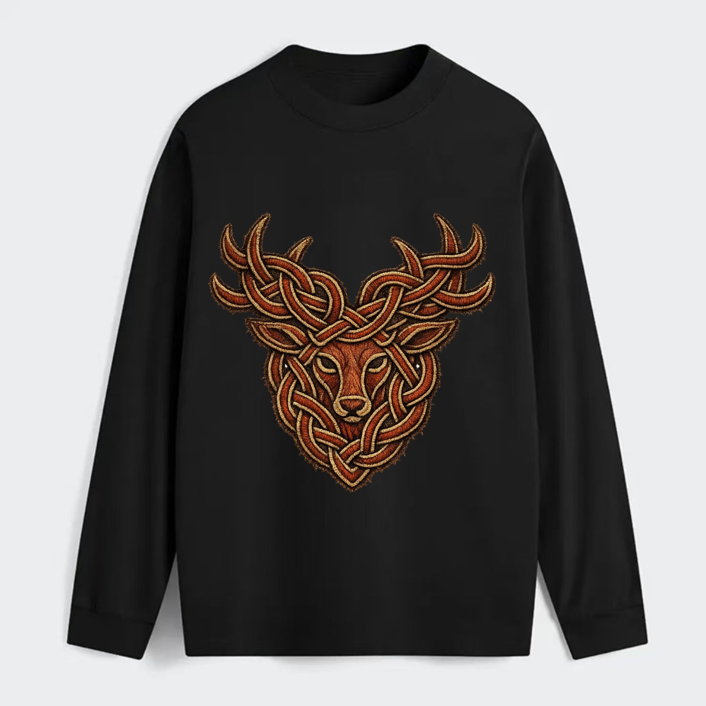 Stag Knot - Classic Long Sleeve Shirt - Black