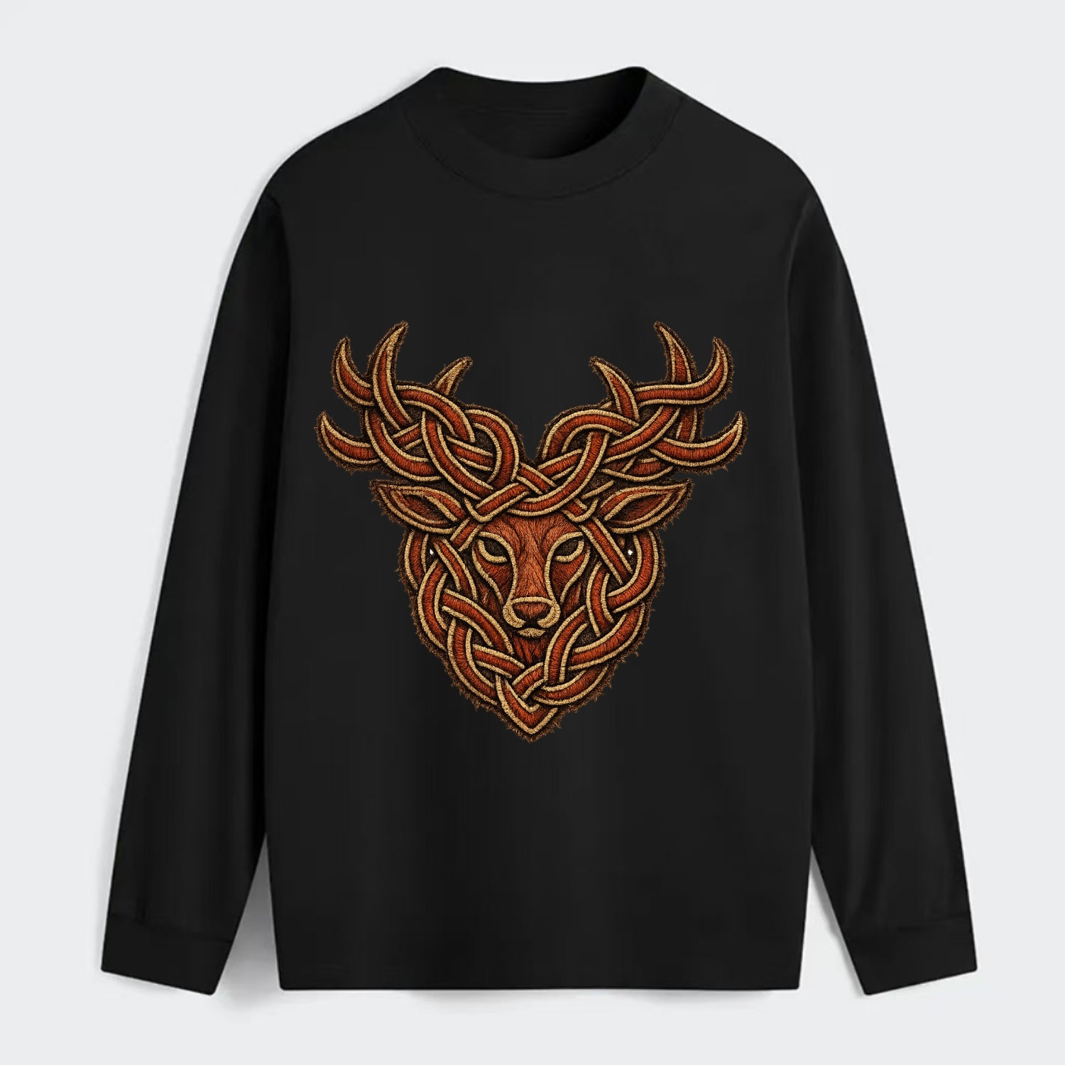 Stag Knot - Classic Long Sleeve Shirt - Black