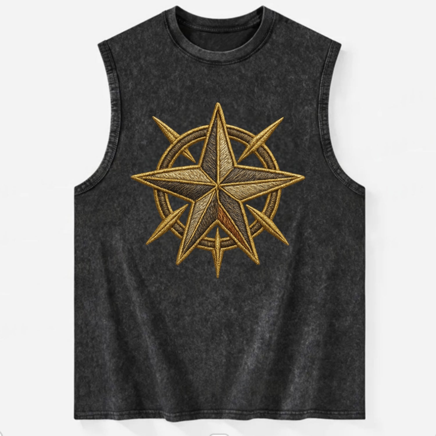 Nautical Star  - Vintage Washed Tank - Black