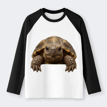 Tortoise  - Raglan Long Sleeve T-Shirt - Black