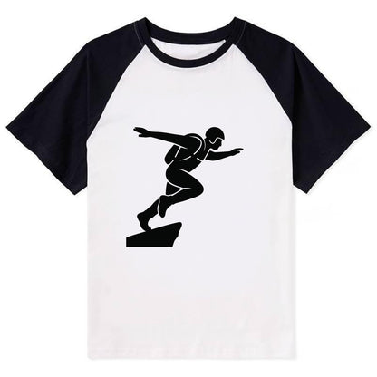 Base jumper launching off - Contrast Raglan T-shirt - Black