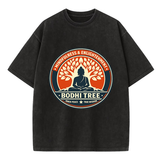 Zen Harmony Emblem - Vintage T-shirt - Black