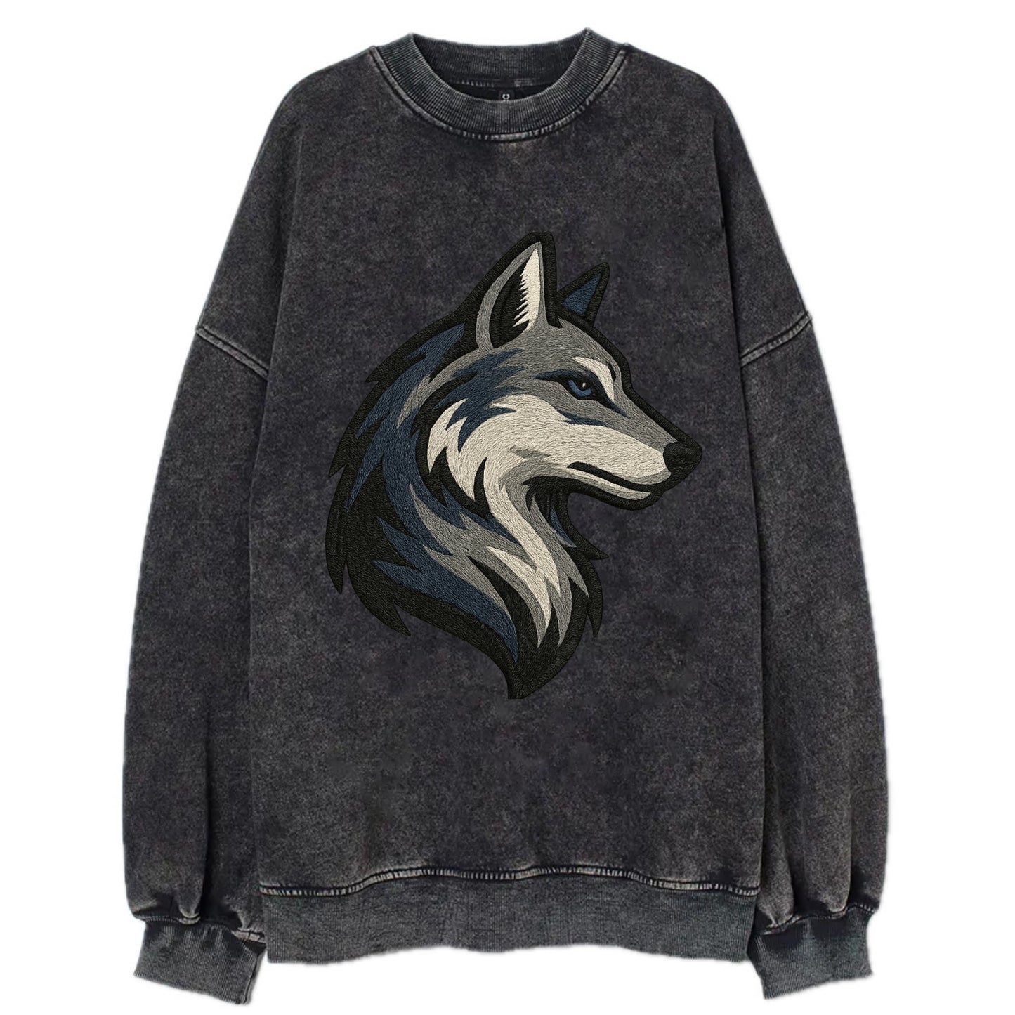 Lone Wolf Wanderer  - Vintage Sweatshirt - Black