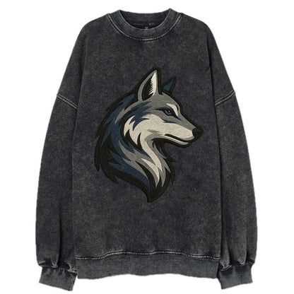 Lone Wolf Wanderer  - Vintage Sweatshirt - Black