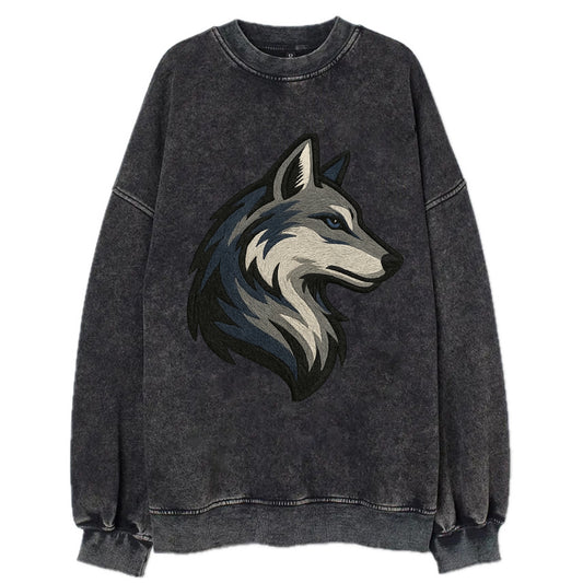 Lone Wolf Wanderer  - Vintage Sweatshirt - Black