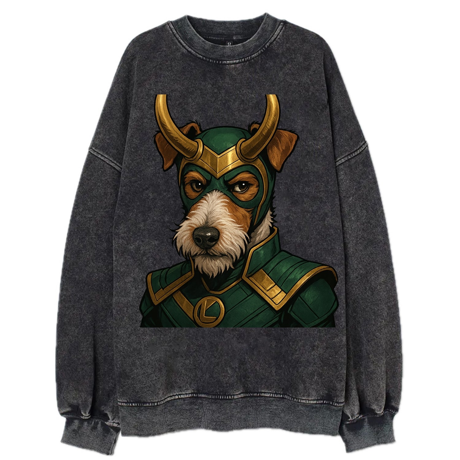 Fox Terrier Loki  - Vintage Sweatshirt - Black