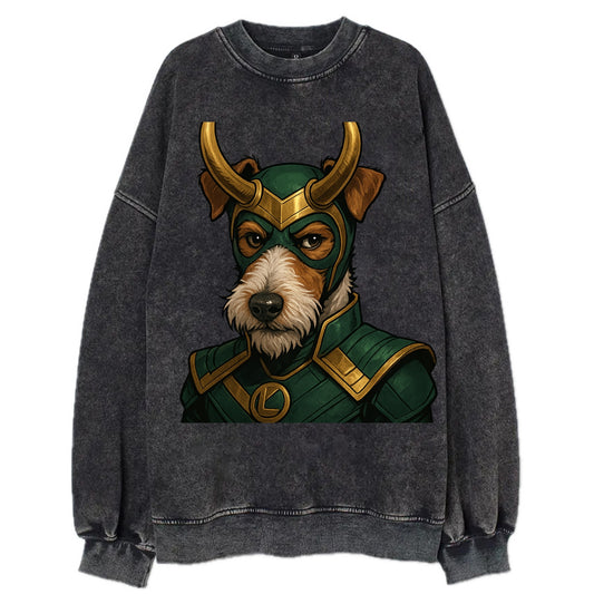 Fox Terrier Loki  - Vintage Sweatshirt - Black
