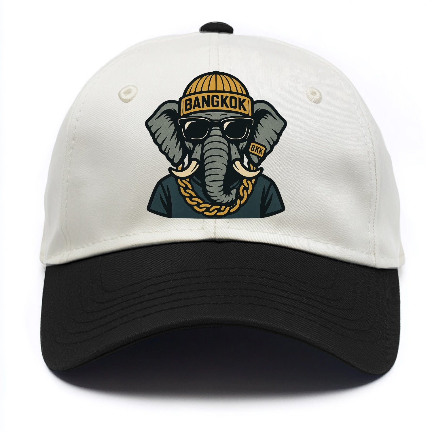 Bangkok Elephant - Two Tone Cap - Black