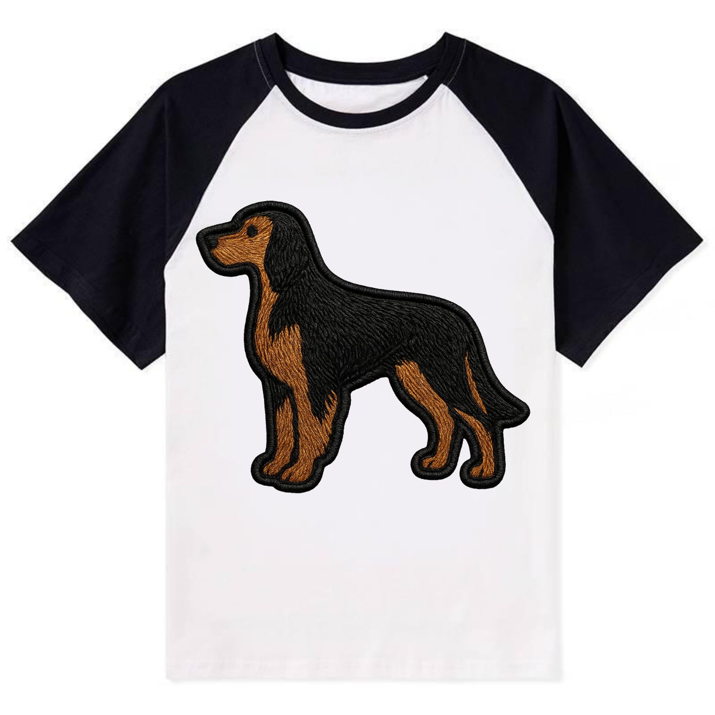 Gordon Setter - Modern setter silhouette - Contrast Raglan T-shirt - Black