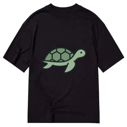 Sea Turtle - Green with shell pattern flat side profile - Classic T-shirt - Black