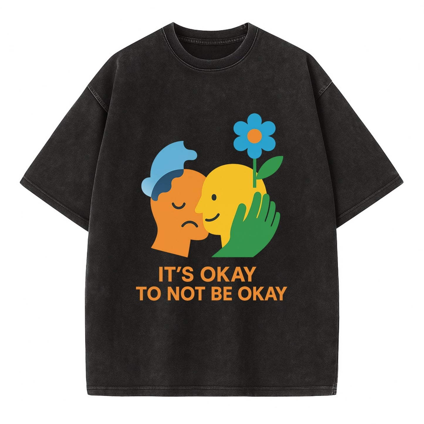 Mental health stigma fading as support grows - "It's Okay to Not Be Okay" - - Vintage T-shirt - Black