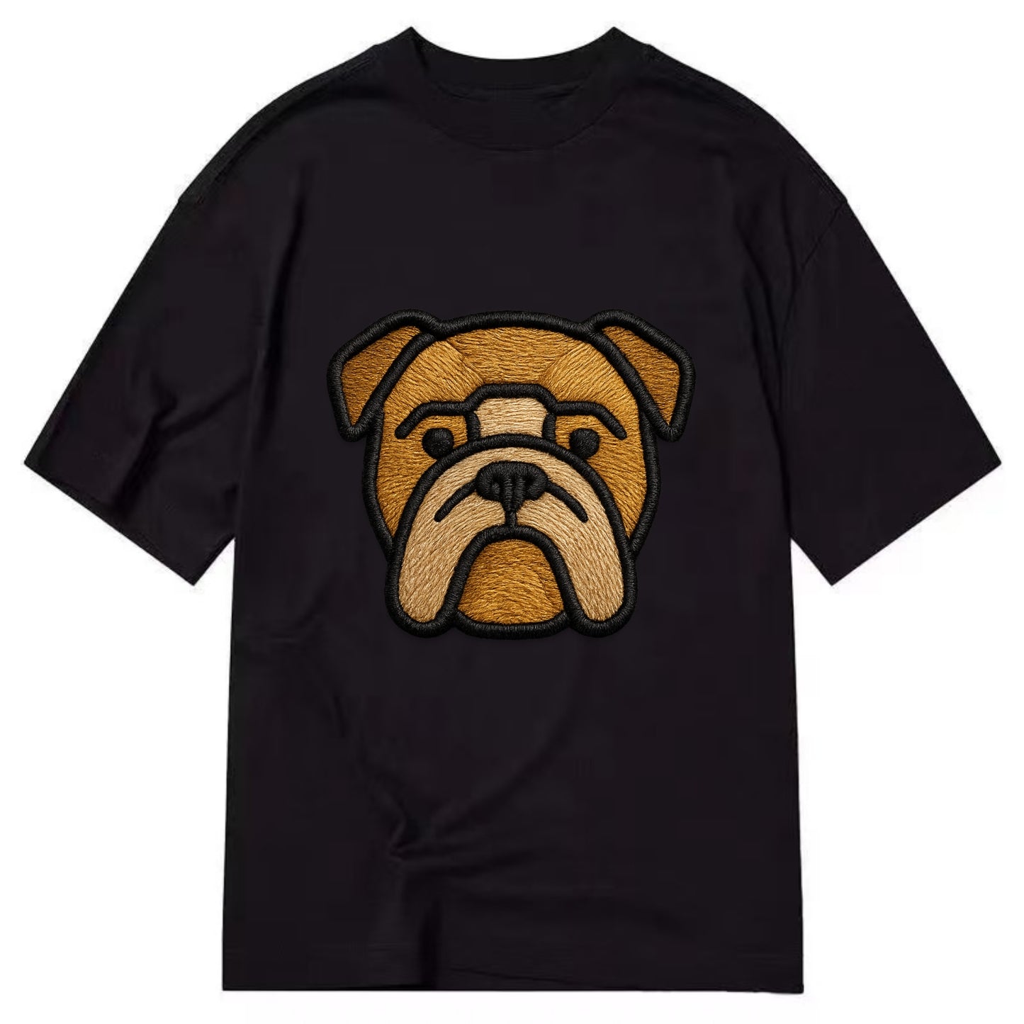 Bulldog - Minimalist geometric design wi - Classic T-shirt - Black