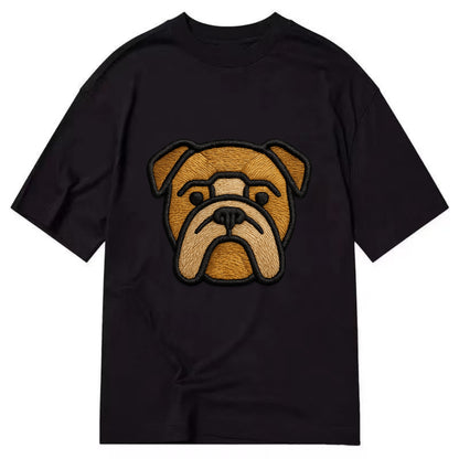 Bulldog - Minimalist geometric design wi - Classic T-shirt - Black