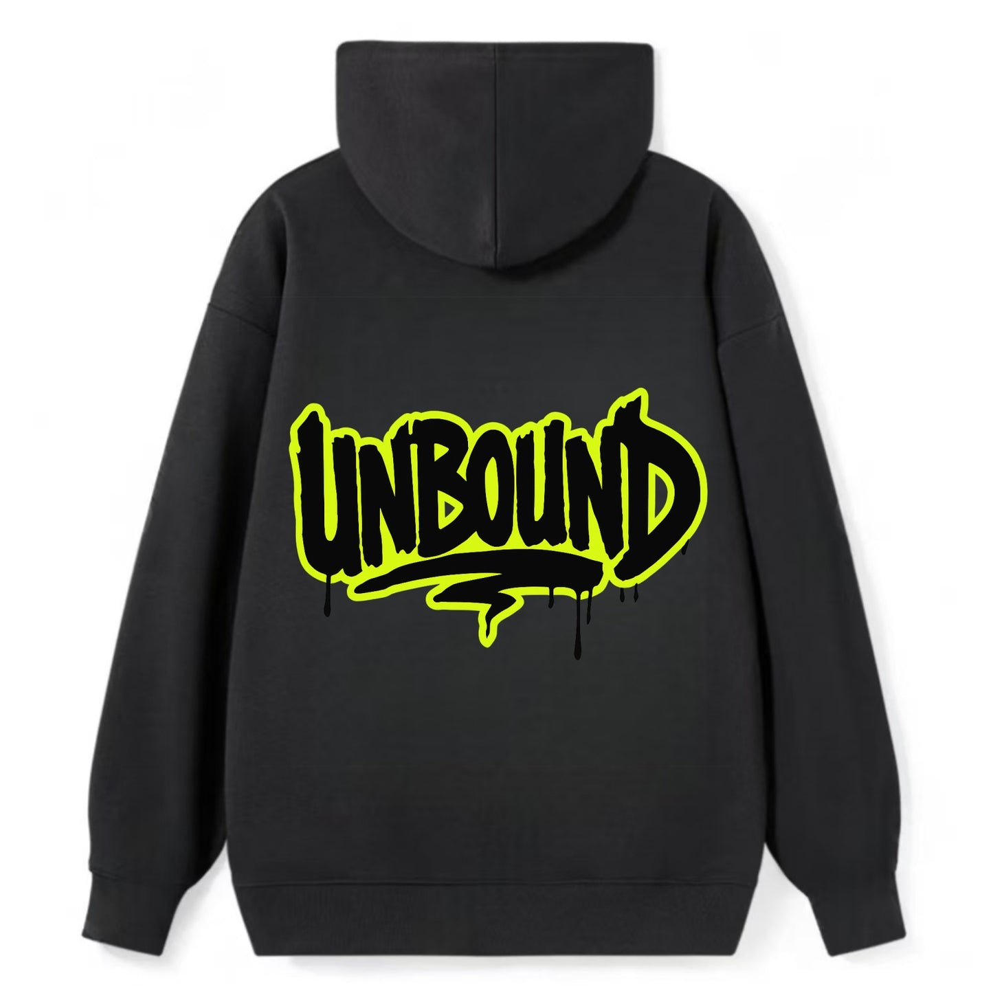 Bold typography design - "UNBOUND" - without limits, free from constraints - Classic Pullover Hoodie - Black