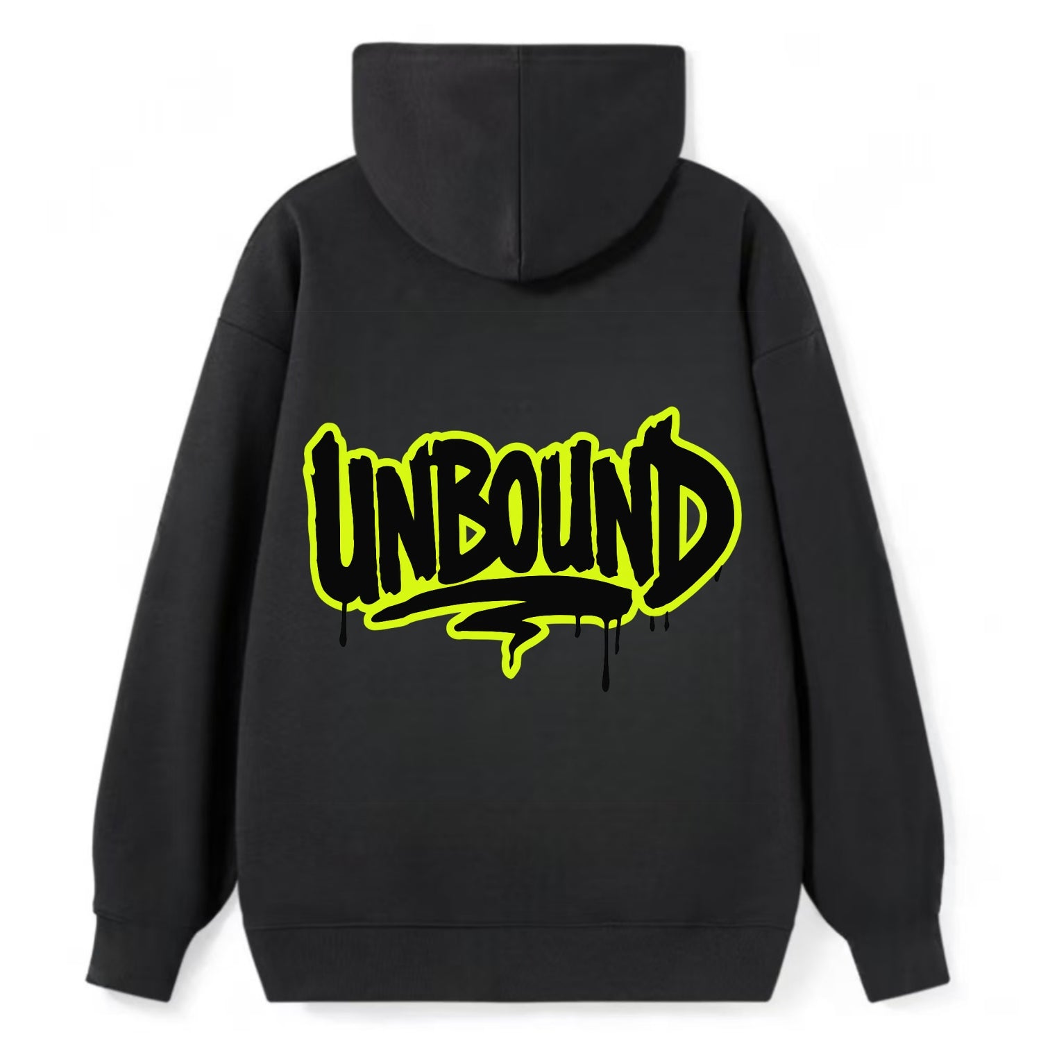 Bold typography design - "UNBOUND" - without limits, free from constraints - Classic Pullover Hoodie - Black