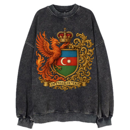 Azerbaijan Fire Phoenix Emblem - Vintage Sweatshirt - Black