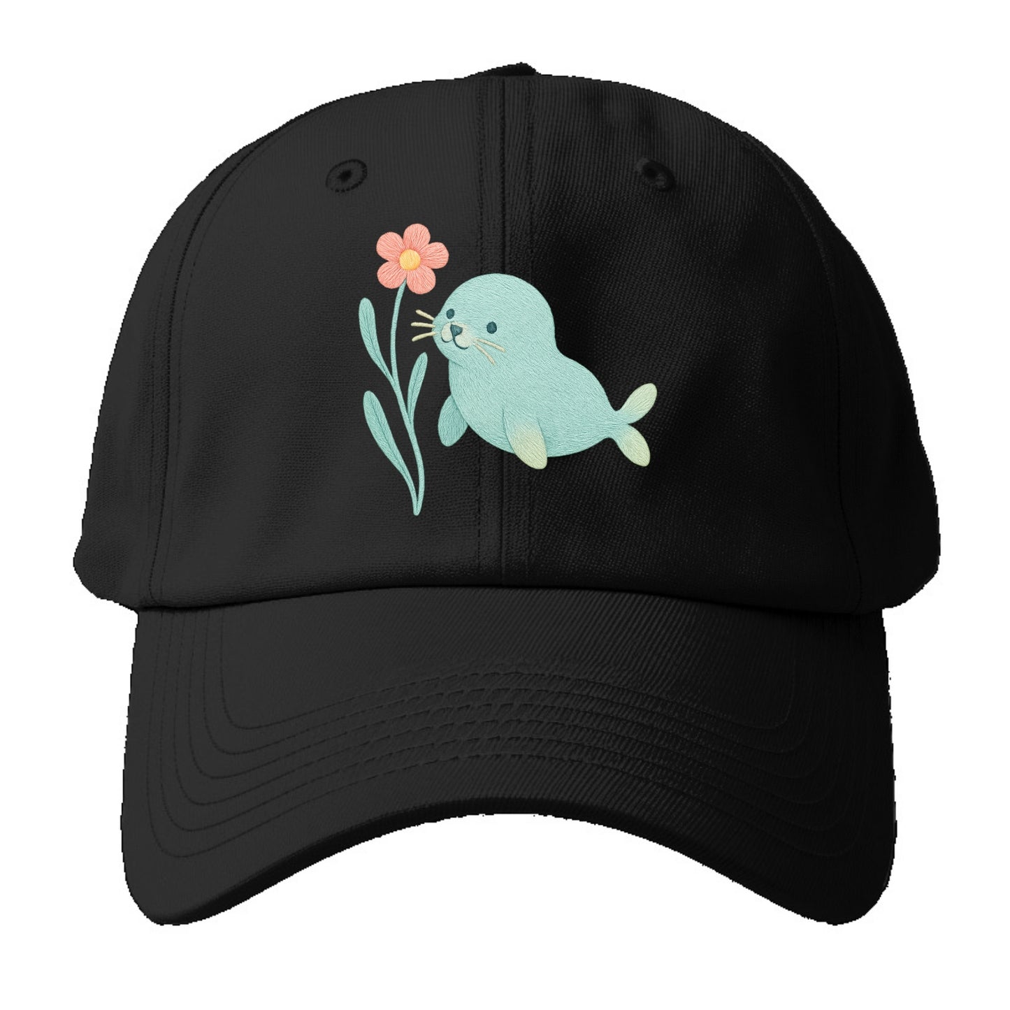 Mint Seal Pup - Baseball Cap - Black