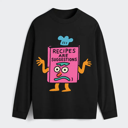 RECIPES ARE SUGGESTIONS | Cookbook shrugging - Classic Long Sleeve Shirt - Black