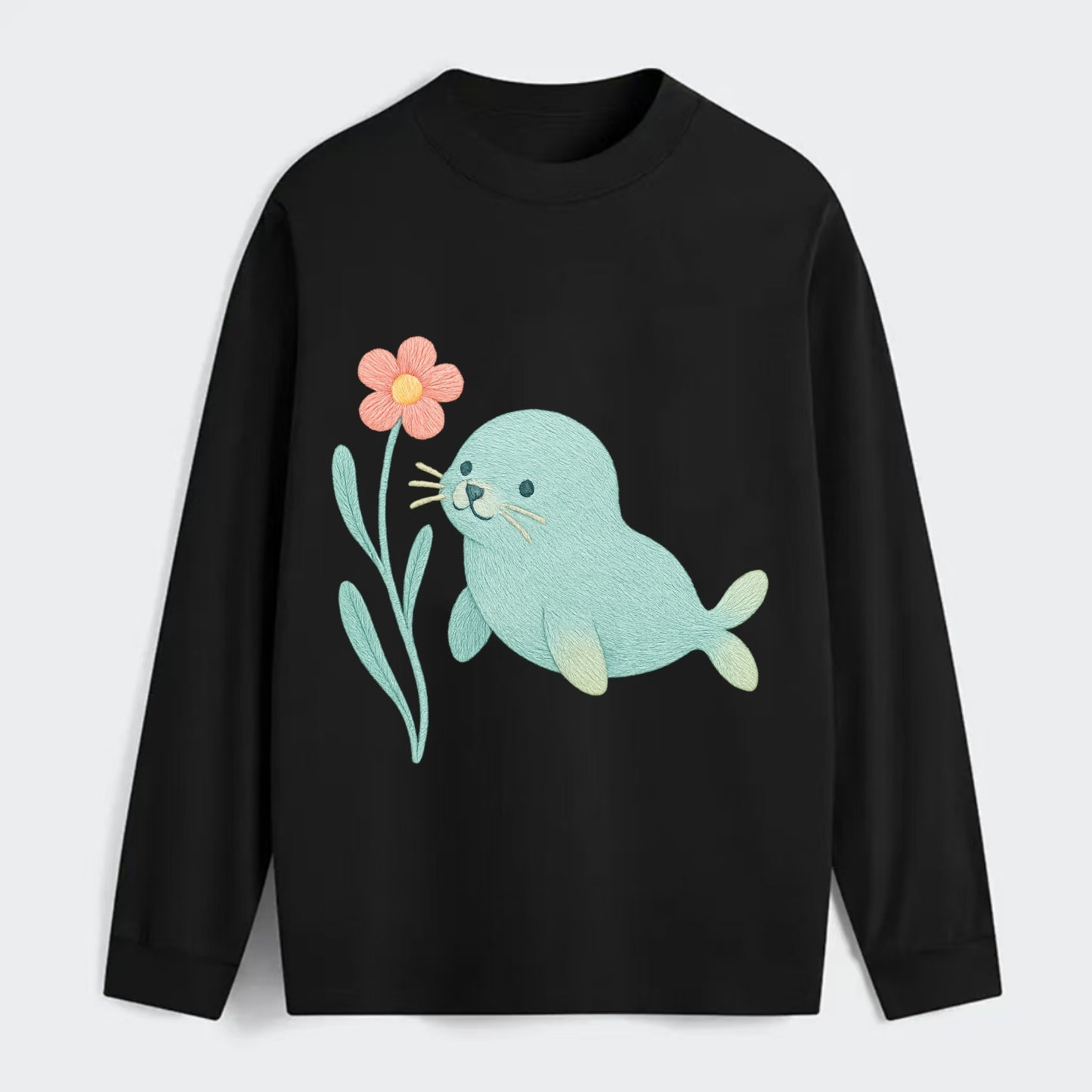 Mint Seal Pup - Classic Long Sleeve Shirt - Black