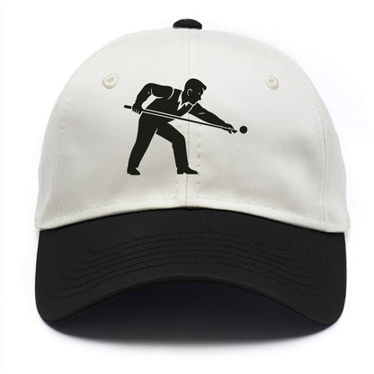 Pool player lining up shot - Two Tone Cap - Black