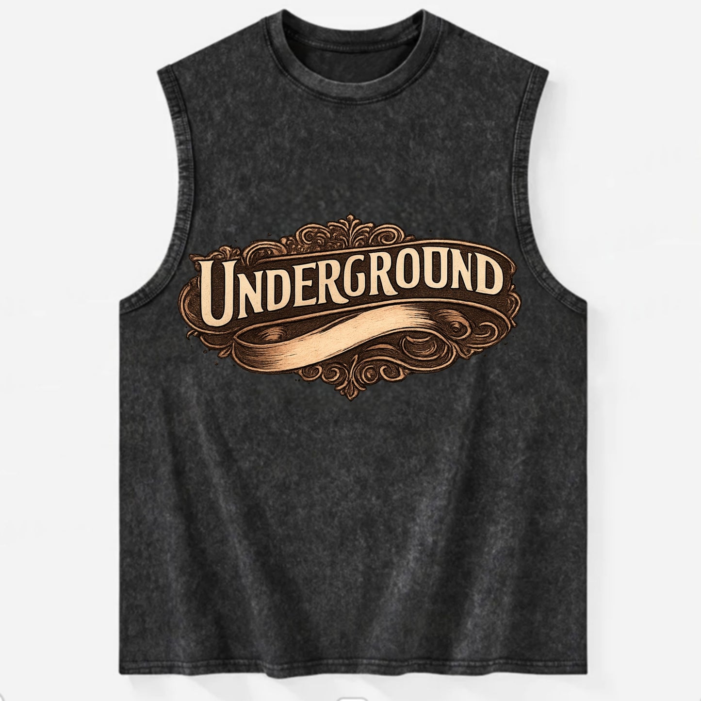 Bold typography design - "UNDERGROUND" - hidden scene, alternative - Vintage Washed Tank - Black