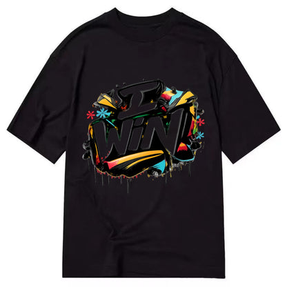 Bold typography design - "I WIN" - victory mindset, winning - Classic T-shirt - Black