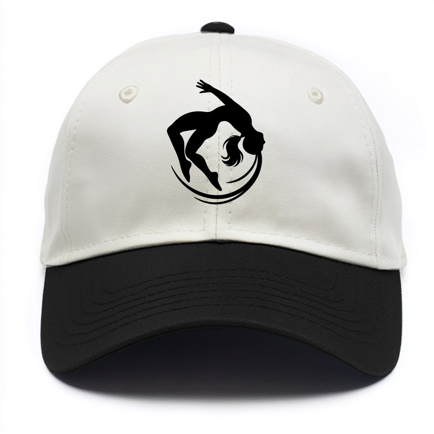 Gymnast mid-backflip rotation - Two Tone Cap - Black