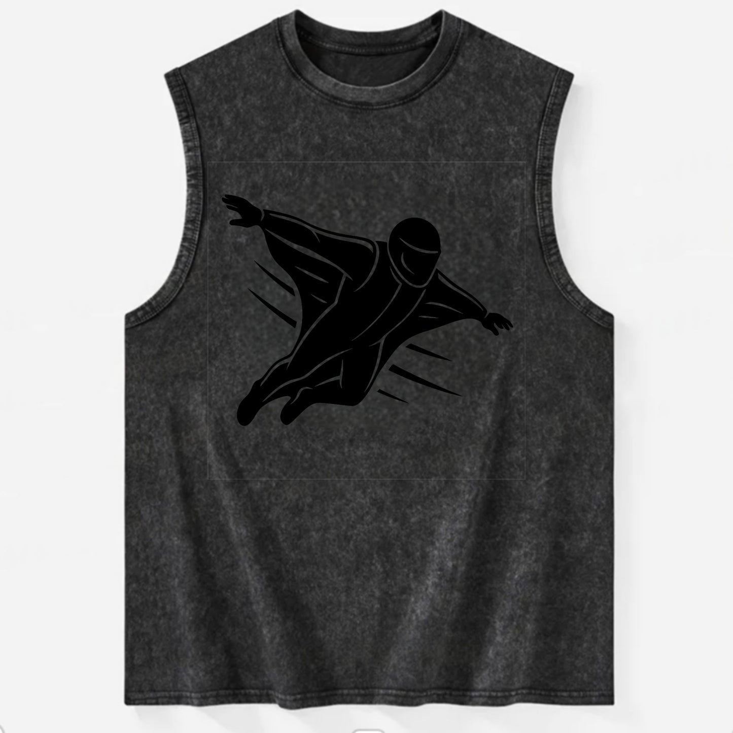 Wingsuit flyer gliding - Vintage Washed Tank - Black