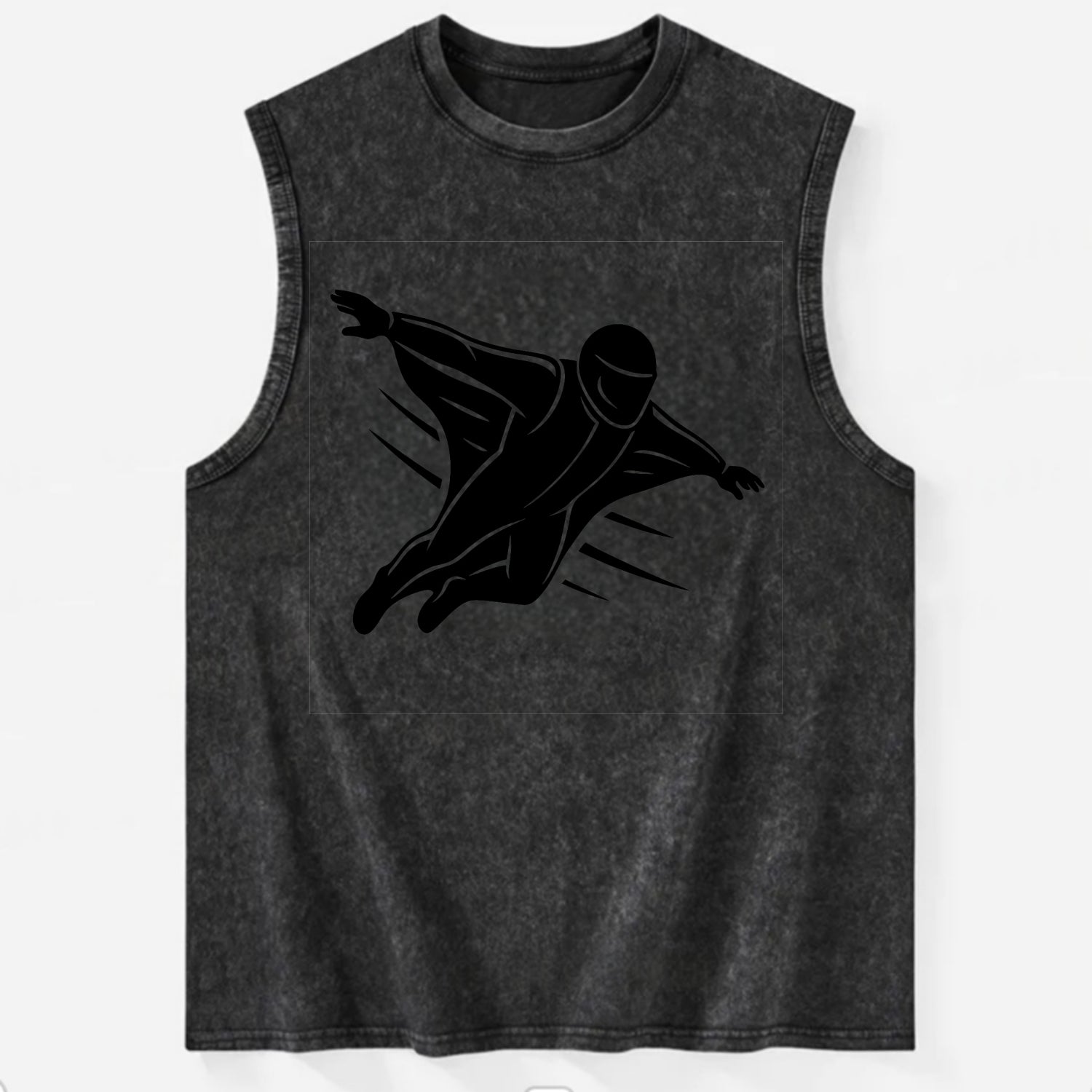 Wingsuit flyer gliding - Vintage Washed Tank - Black