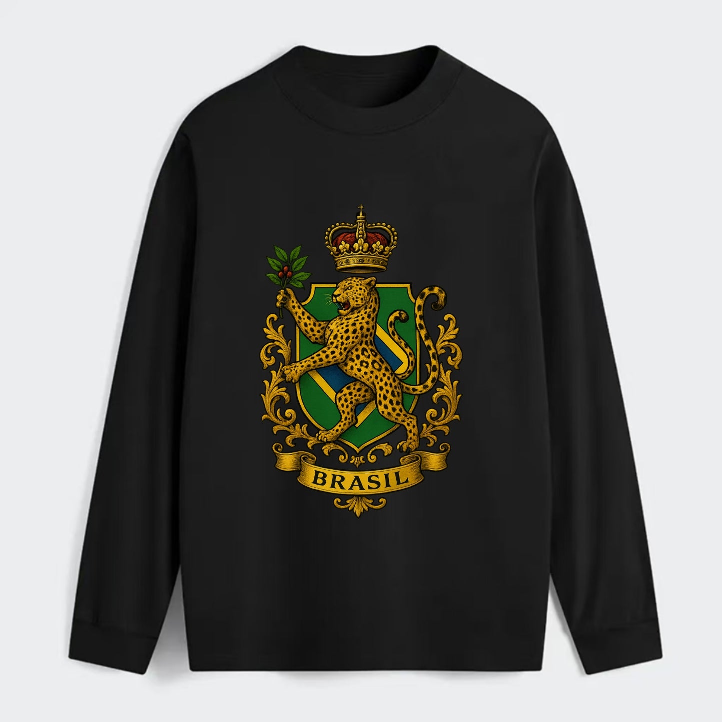Brazil Jaguar Emblem  - Classic Long Sleeve Shirt - Black