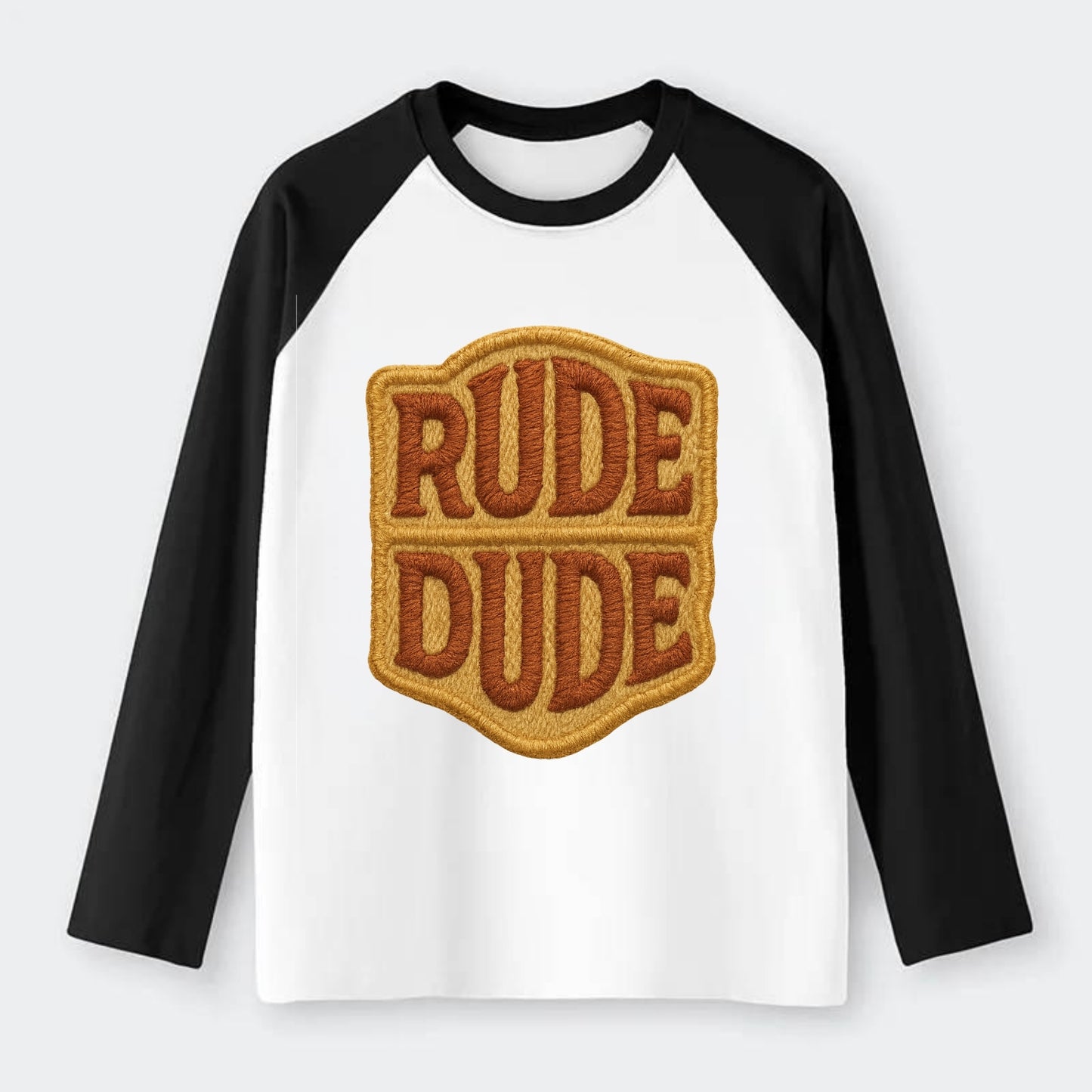 RUDE;DUDE ENERGY Surf Green Trucker - Raglan Long Sleeve T-Shirt - Black