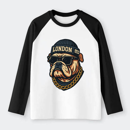 London Bulldog - Raglan Long Sleeve T-Shirt - Black