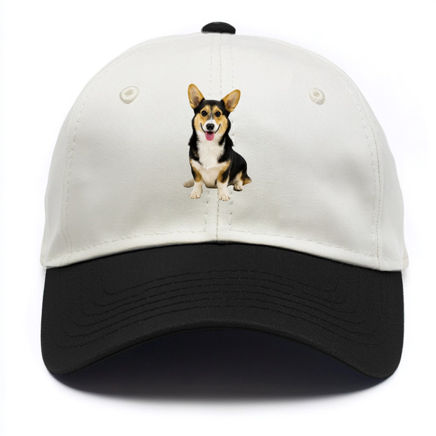 Tricolor Corgi - Two Tone Cap - Black