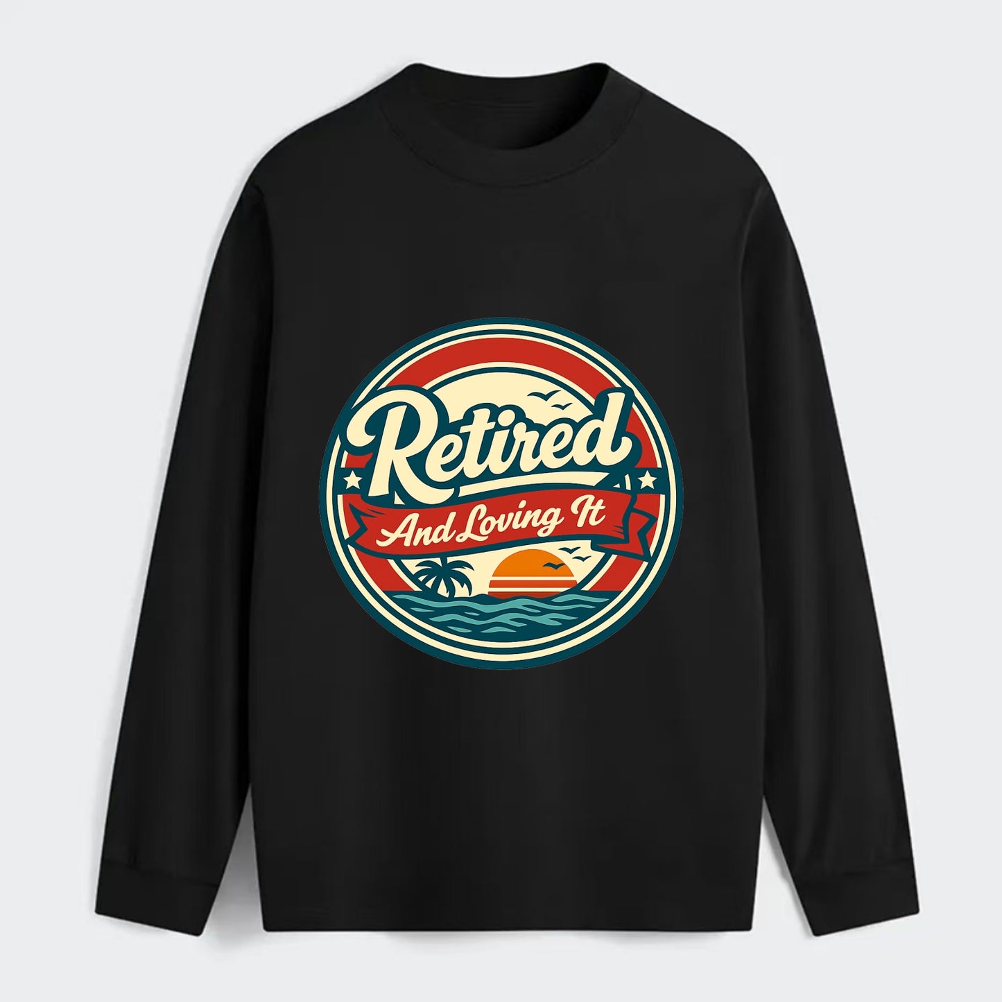 Carefree Retirement Emblem - Classic Long Sleeve Shirt - Black