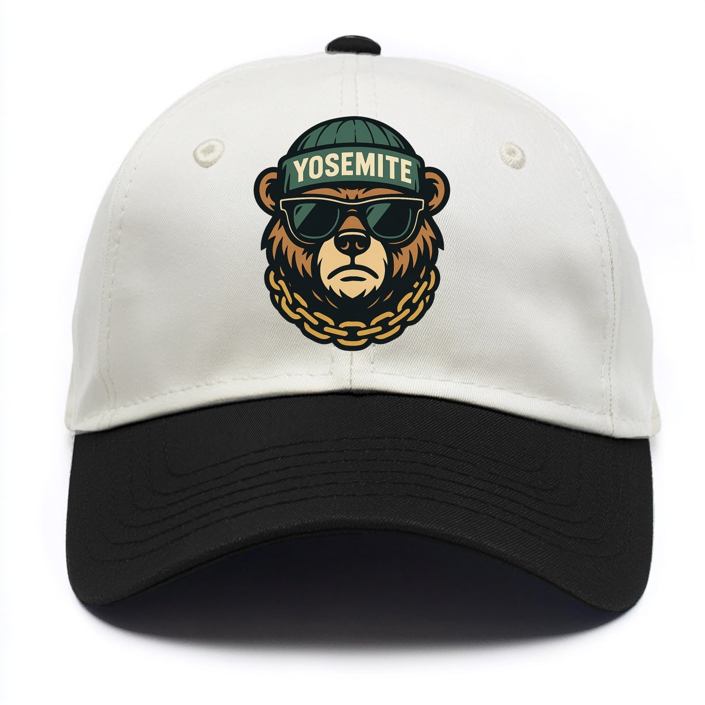 Yosemite Bear - Two Tone Cap - Black