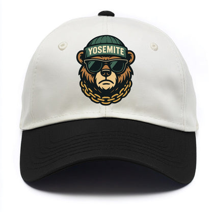 Yosemite Bear - Two Tone Cap - Black