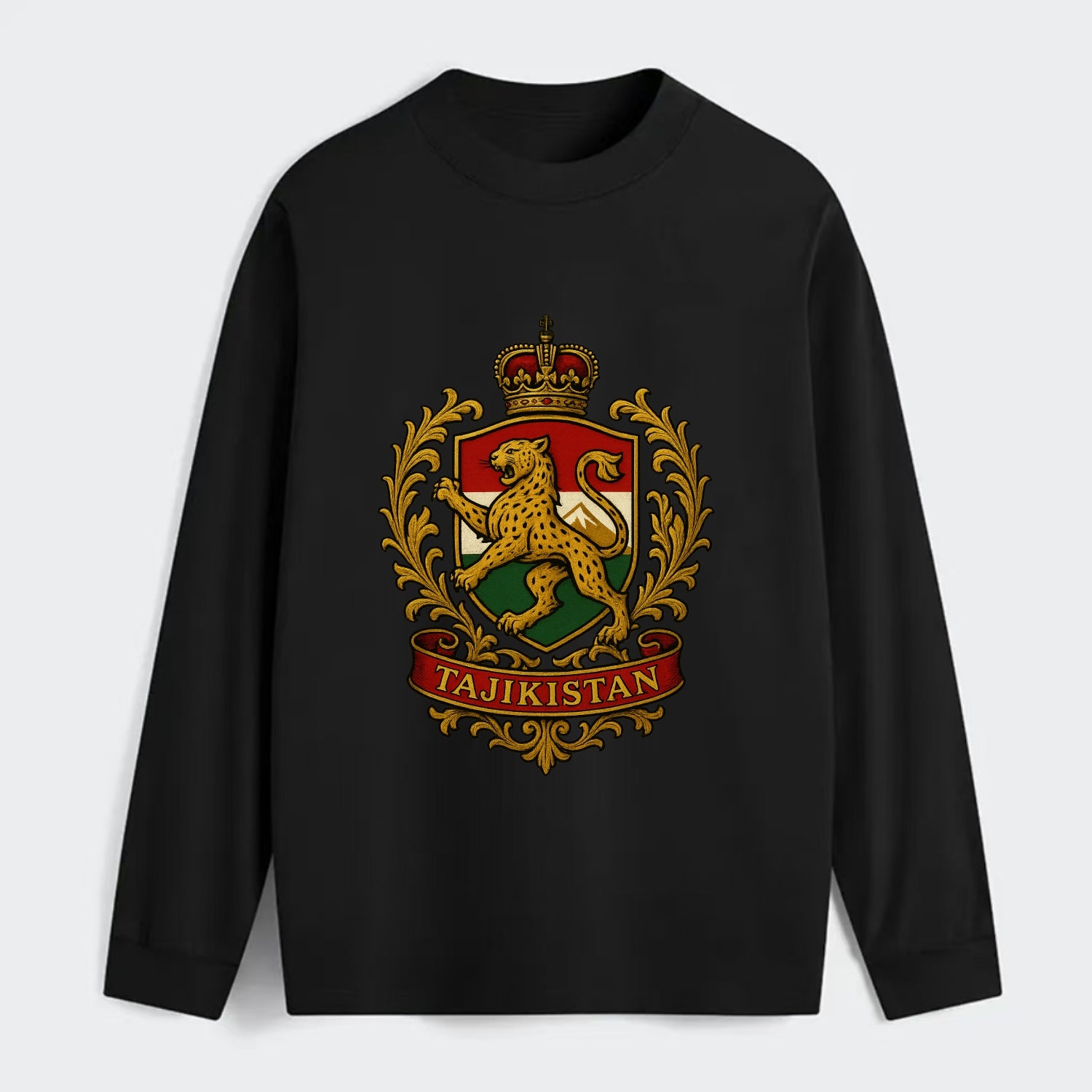 Tajikistan Heritage Badge - Classic Long Sleeve Shirt - Black