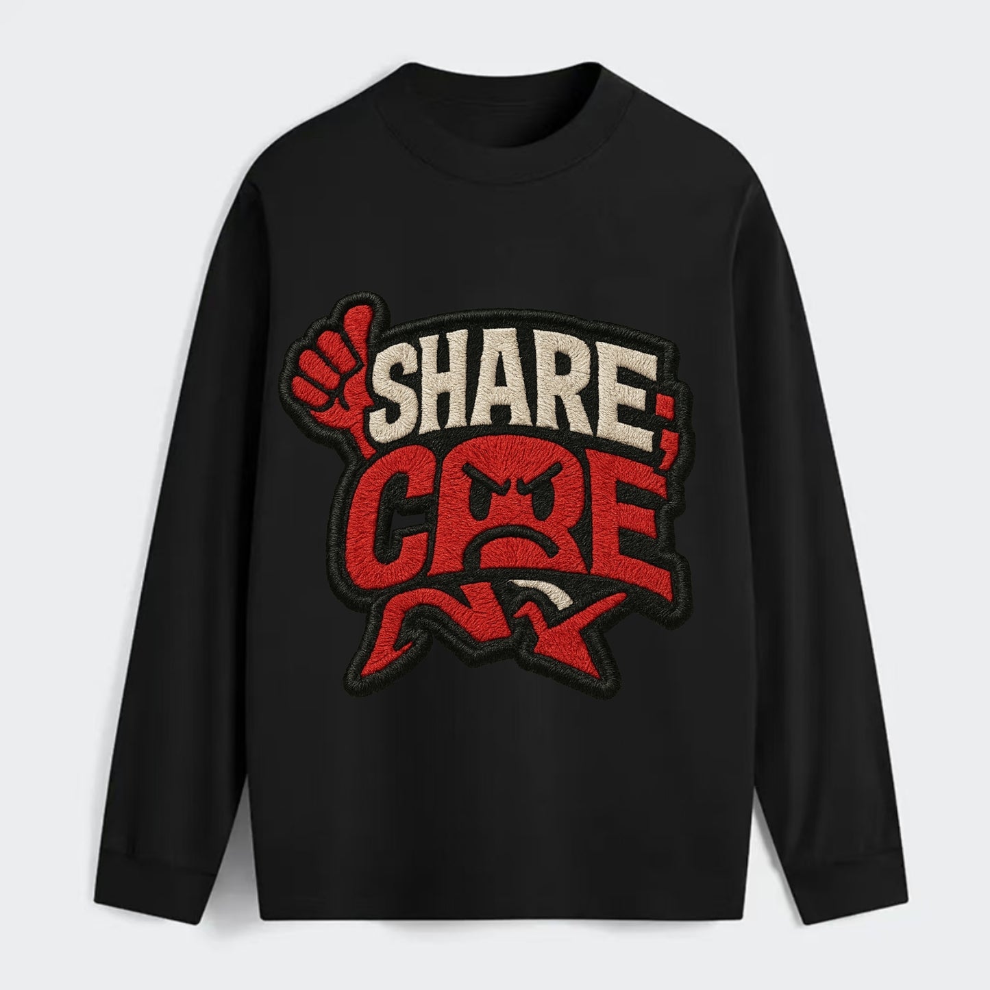 SHARE;CARE TOO MUCH Oversharer Green Hat - Classic Long Sleeve Shirt - Black