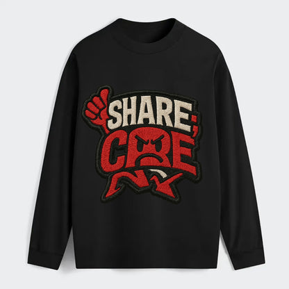 SHARE;CARE TOO MUCH Oversharer Green Hat - Classic Long Sleeve Shirt - Black