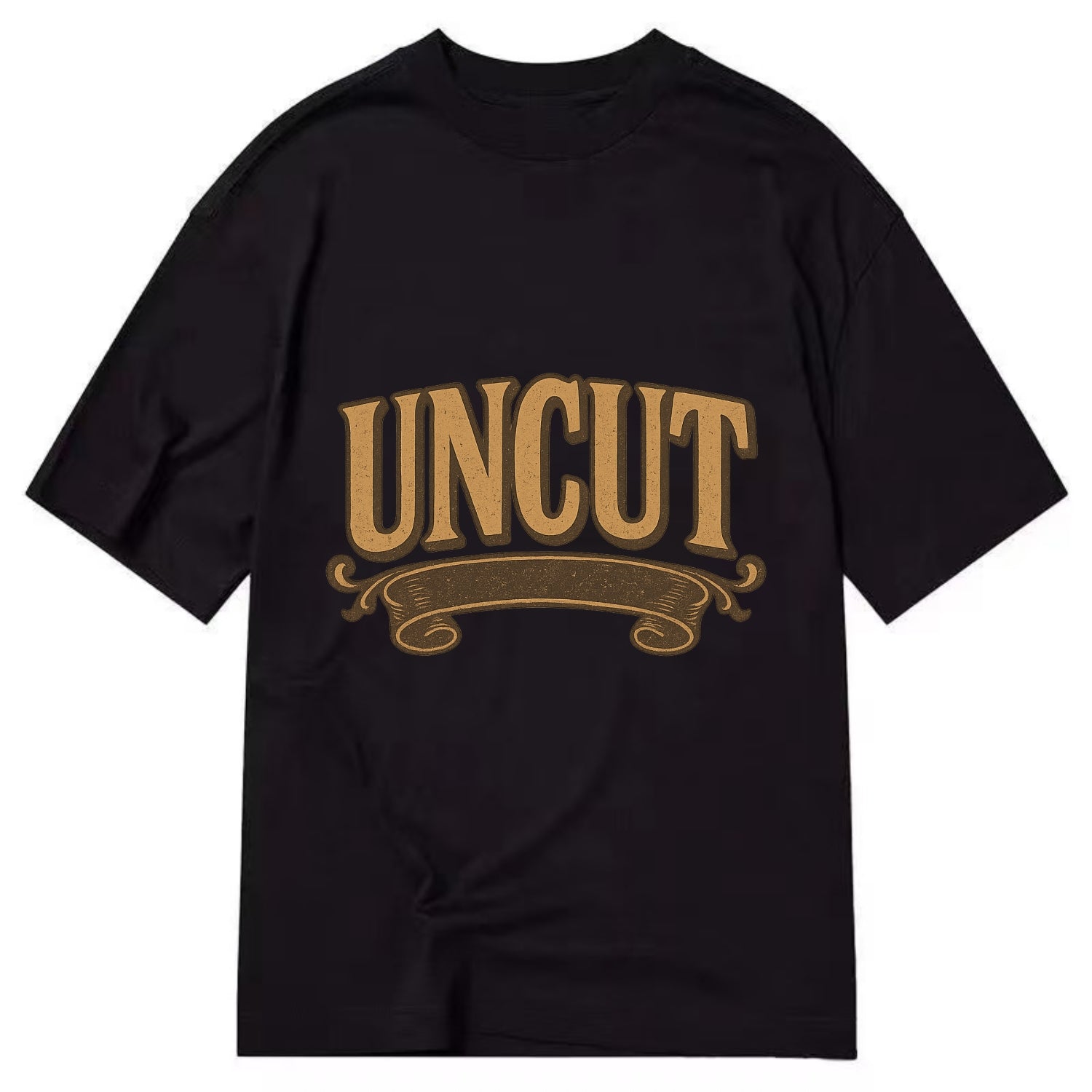 Bold typography design - "UNCUT" - pure, undiluted, authentic - Classic T-shirt - Black
