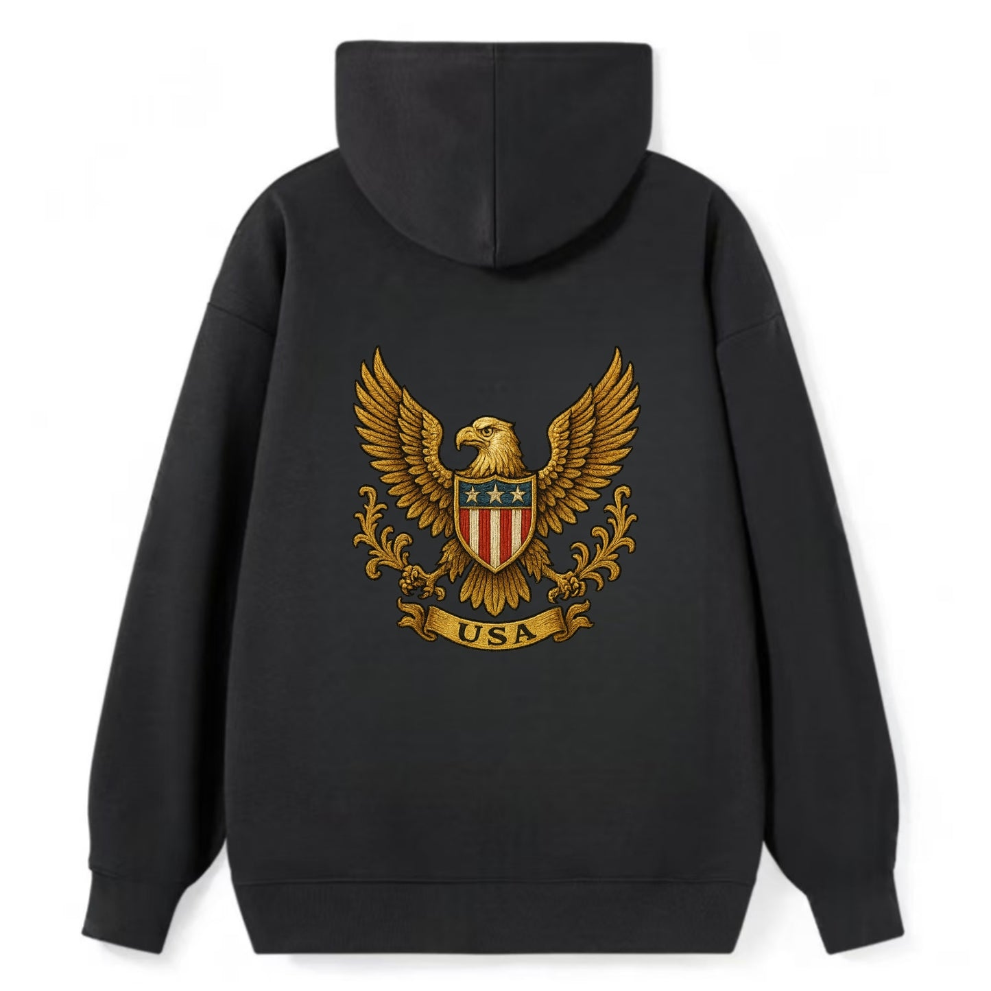 Usa Heritage Eagle 3 - Classic Pullover Hoodie - Black