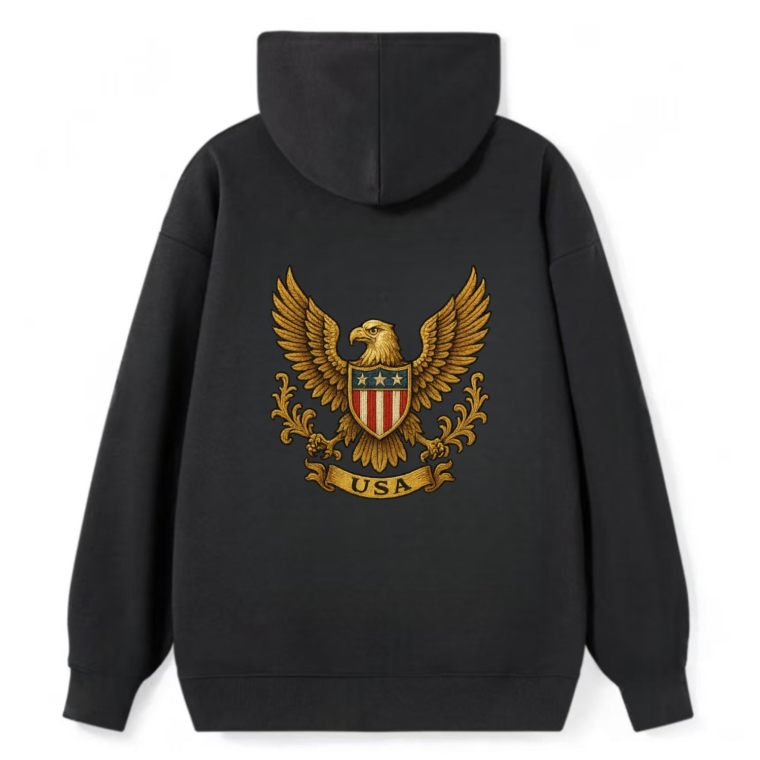 Usa Heritage Eagle 3 - Classic Pullover Hoodie - Black