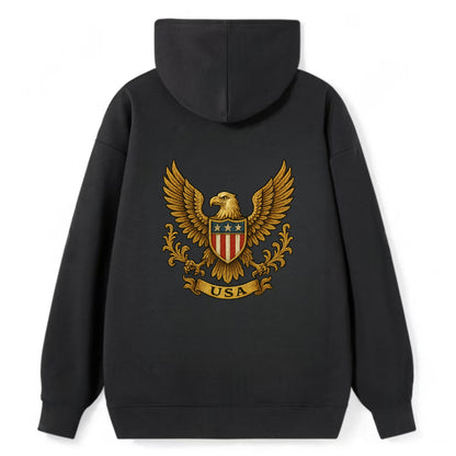 Usa Heritage Eagle 3 - Classic Pullover Hoodie - Black