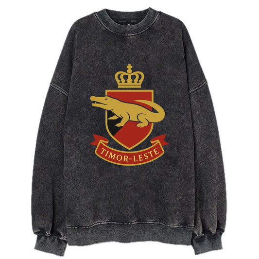 Timor-Leste Royal Logo  - Vintage Sweatshirt - Black