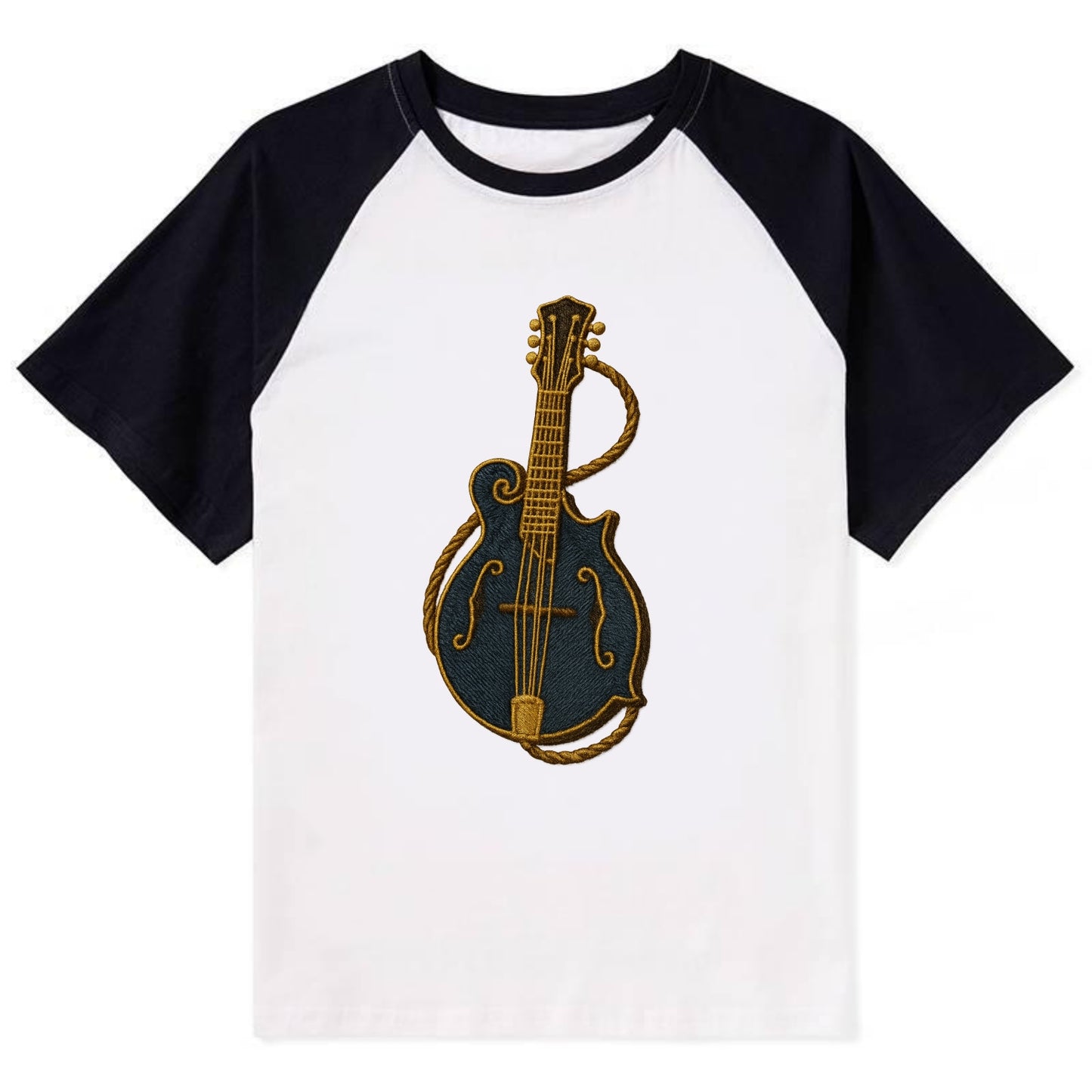 Mandolin  - Contrast Raglan T-shirt - Black