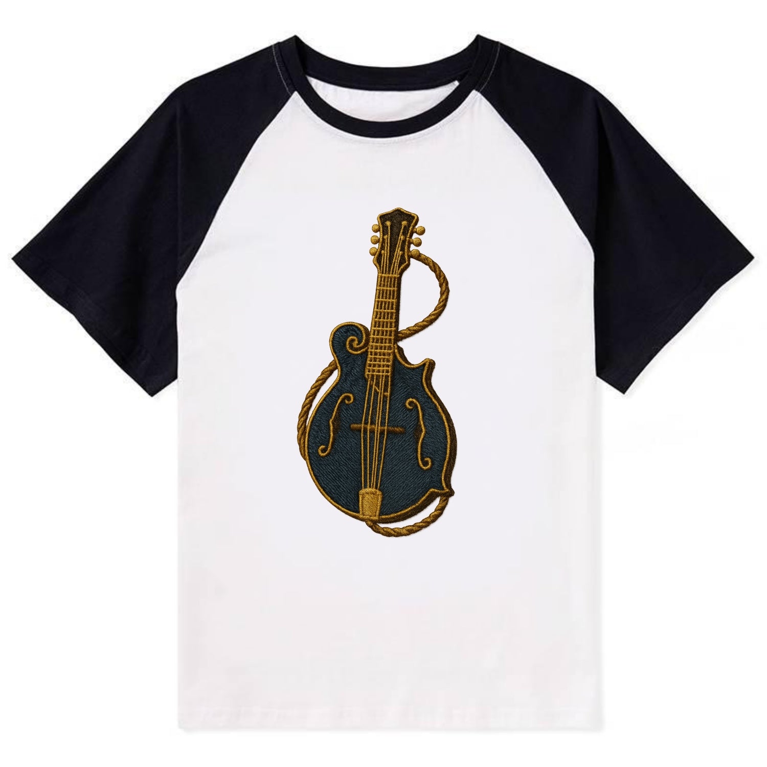 Mandolin  - Contrast Raglan T-shirt - Black
