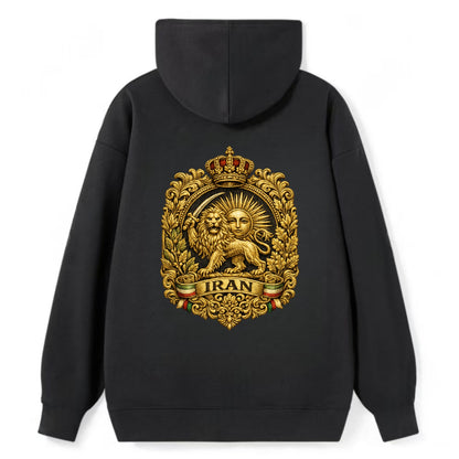 Iran Lion Sun Badge - Classic Pullover Hoodie - Black