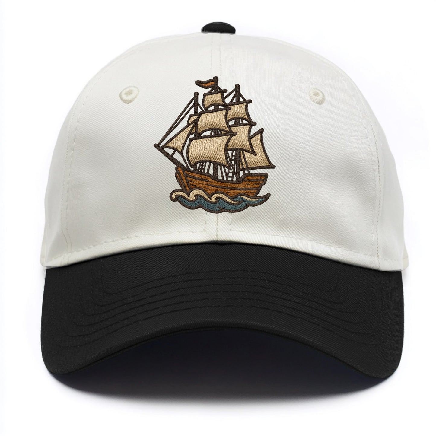 Sailing Ship  - Two Tone Cap - Black