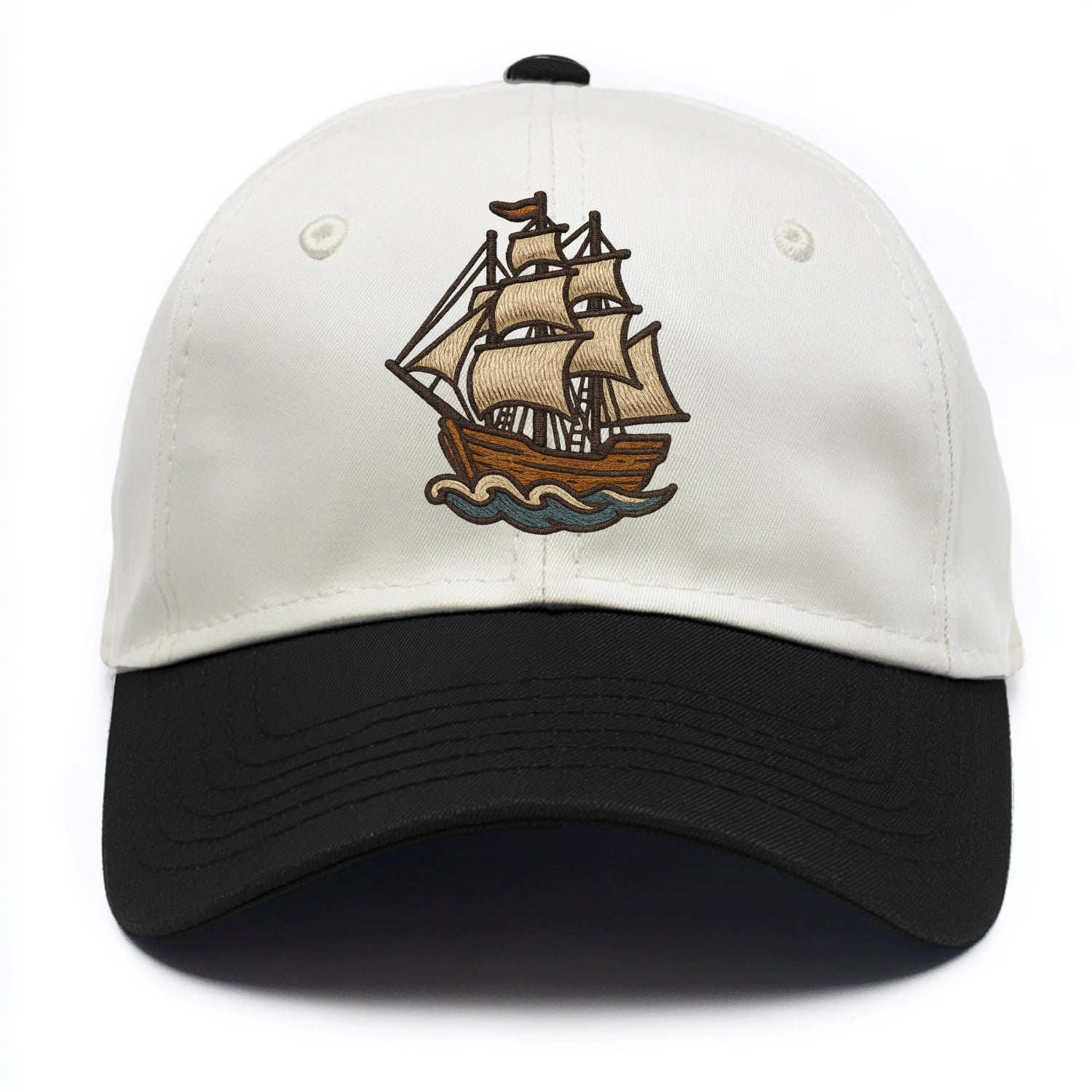 Sailing Ship  - Two Tone Cap - Black